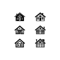 Minimal Black Vector Icons on White Background