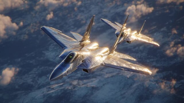A stunning close-up captures three jets in perfect synchronized flight, their wings gleaming in sunlight above a vast sea of clouds.