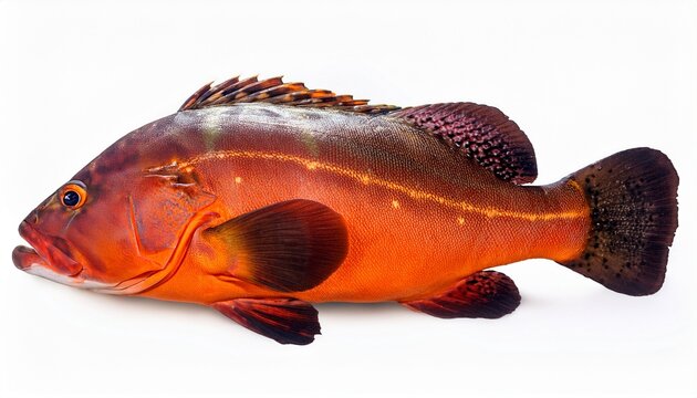 Grouper Fish Isolated On White Background Groupers Coral Trout Rock Cod