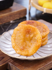 Traditional Deep Fried Sugar Cookies Old Fashioned Handmade Sweet Treats on Wooden Table