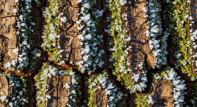 Frozen Moss on Tree Bark – Hyper Realistic Organic Texture
