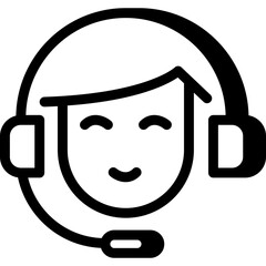 Customer support, operator with headset icon