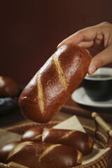 Fresh Baked Pretzel Bread Roll with Golden Crust - Traditional German Bakery Food
