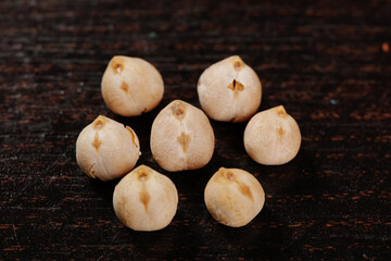 Crispy Fried Chickpeas Xinjiang Style Traditional Chinese Snack on Dark Background