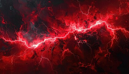 Fiery red lightning streaks across a dark backdrop