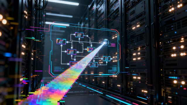 Elegant Flowchart Highlighting Data on a Global Map - Powered by Adobe