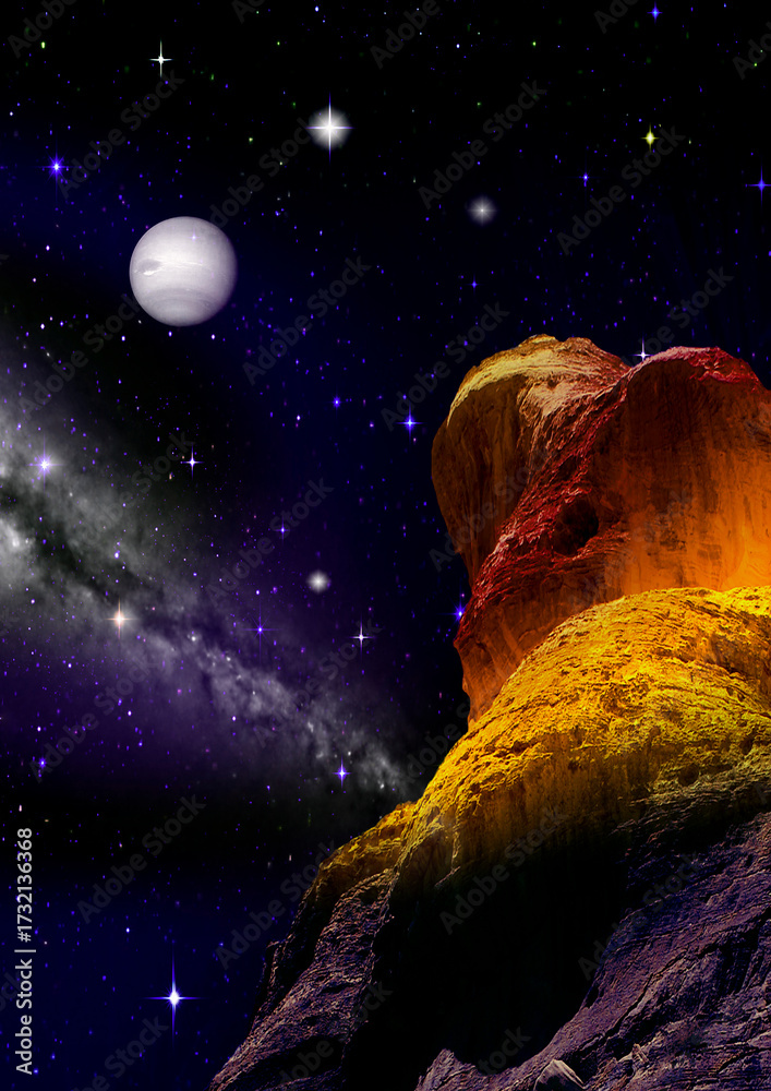 Canvas Prints galaxy in a free space.