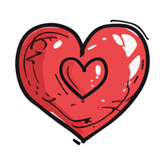 PNG cute heart element, transparent background