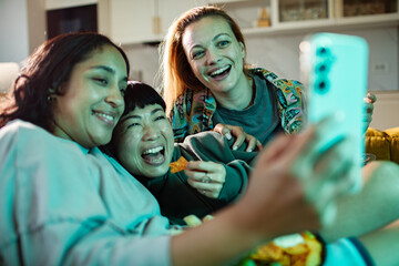 Friends taking a selfie together