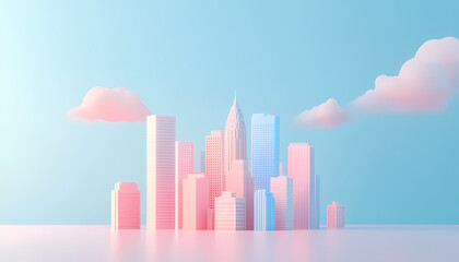 Pastel Cityscape Digital Art