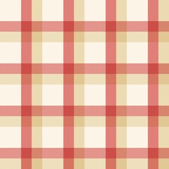Red and Beige Gingham Checkered Seamless Pattern