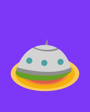 A turtle has a shell that resembles a UFO.