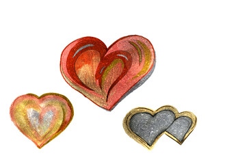 Unique hand drawn heart art designs perfect for romantic graphics and creative projects isolated on transparent background Hand Draw