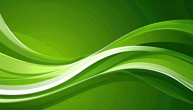 Abstract green background with flowing white lines