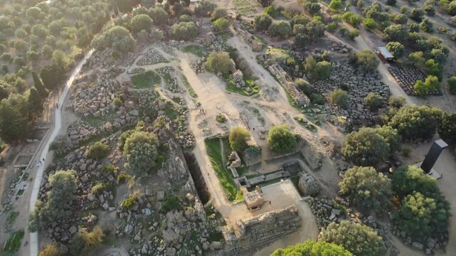 Drone footage of Valle dei Templi in Agrigento, Sicily, highlighting the Temple of Concordia, Temple of Juno, Temple of Heracles, Temple of Olympian Zeus, and Castor and Pollux.