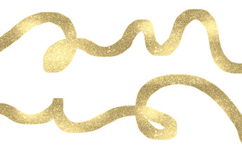 Hand drawn artistic golden serpent swirls abstract art unique illustration for creative projects isolated on transparent background Hand Draw