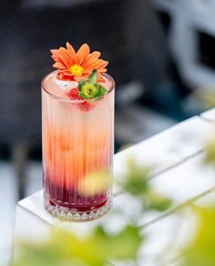 cocktail with strawberry