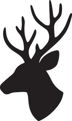 Naklejka premium deer head silhouette vector illustration