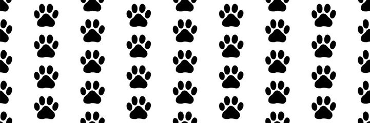 Paw pattern with cat print and puppy footprint for an animal background or pet vector design