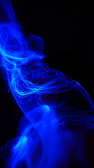 Obraz premium drawing with light on a woman's face, light lines and traces