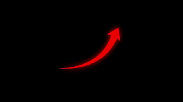 Growing business arrow on black. Profit arow .Business concept, growing chart. Concept of sales symbol icon with arrow moving up. Economic Arrow With Growing Trend,4k video
