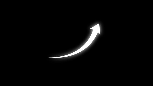 Growing business arrow on black. Profit arow .Business concept, growing chart. Concept of sales symbol icon with arrow moving up. Economic Arrow With Growing Trend,4k video
