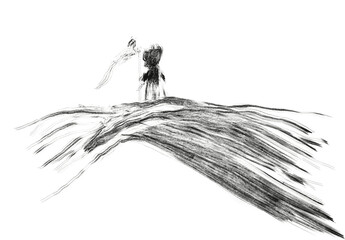 Exquisite hand drawn artistic silhouette of a majestic horse galloping in motion isolated on transparent background Hand Draw