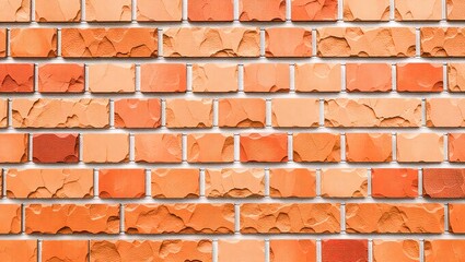 Textured brick wall with varying shades of orange and rough surf