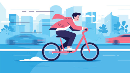 Fototapeta premium girl on bicycle