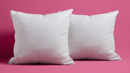 Soft pillows on color background