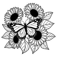 black floral butterfly