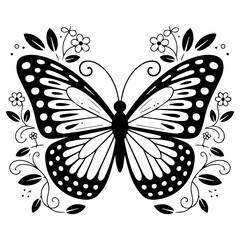 black floral butterfly