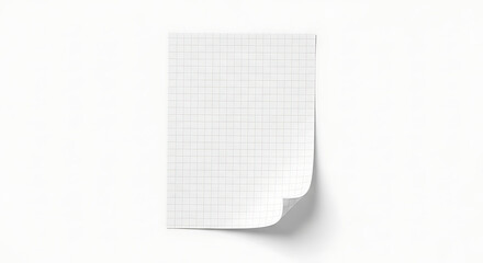 This isolated photograph of a white notepad page provides a simple and clean canvas, ideal for mockups, presentations, and stationery design.