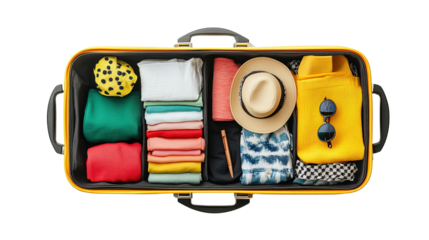 travel suitcase with travel accessories