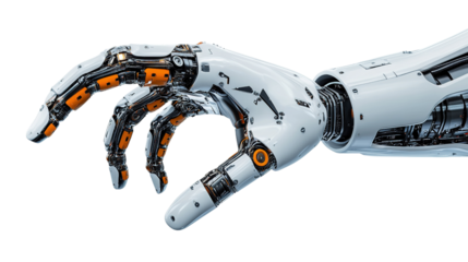 robotic hand isolated on white background