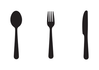 Cutlery set isolated on white background simple vector illustration