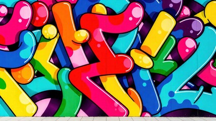 Vibrant Graffiti Art: Bold Colors and Dynamic Shapes on Urban Wa