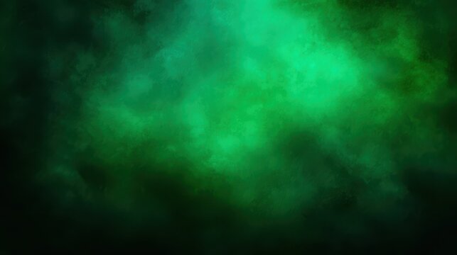 Abstract dark green background with textured gradients, bright central glow, and subtle grunge effect, fading to deep emerald and black at the edges, blurred green background - Powered by Adobe