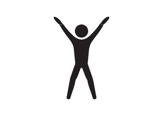 Person doing jumping jacks exercise isolated on white background