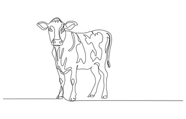 cow one continuous line drawing