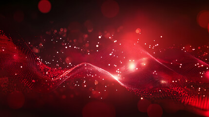 Abstract Red Digital Wave Background
