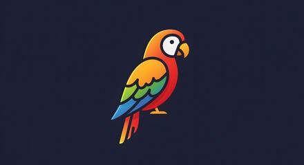 Vibrant Parrot Illustration A Colorful Tropical Bird Perched on a Branch