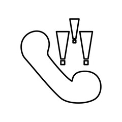 Emergency Phone Icon with Exclamation Marks Line Style