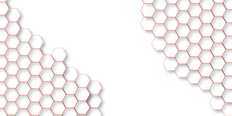 abstract geometric red texture background red hexagon 3D background texture. 3d rendering illustration. Clear pattern abstract background hexagon .Futuristic abstract banner.