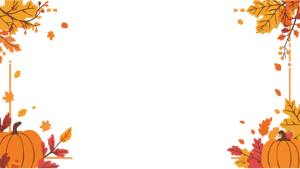 Frame Template element featuring the month of October with a simple cartoon style and flat design, incorporating vibrant colors and bold lines With png Transparent 