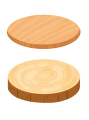 Wooden plank. Flat vector clipart illustration with isolated background.