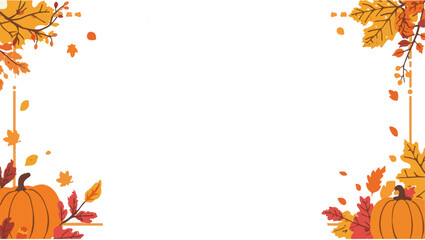 Vector design of frame Template element featuring the month of October with a simple cartoon style and flat design, incorporating vibrant colors and bold lines