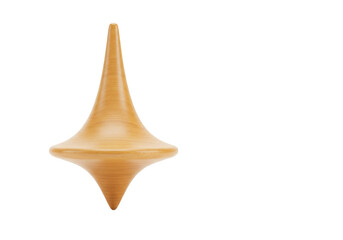 Wooden spinning top toy isolated on transparent background, classic childhood game for kids and...