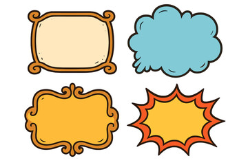 Fototapeta premium Snowflake icon set linear style, cartoon vector illustration with transparent background, winter snowflake symbols collection, decorative frost elements for design