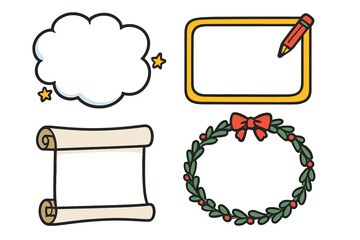 Snowflake icon linear symbol vector cartoon illustration with transparent background. Ordered set of winter snowflake designs for seasonal decoration and holiday graphics.